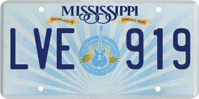 MS license plate LVE919