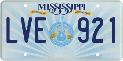 MS license plate LVE921