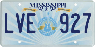 MS license plate LVE927