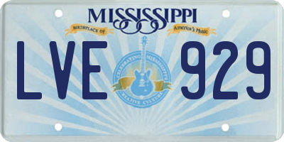 MS license plate LVE929