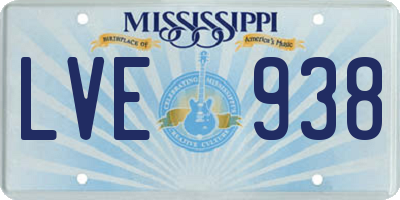MS license plate LVE938