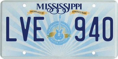 MS license plate LVE940