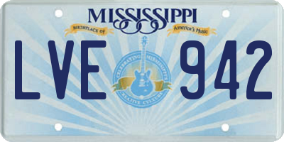 MS license plate LVE942