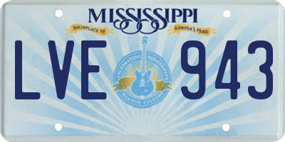 MS license plate LVE943