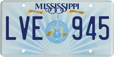 MS license plate LVE945