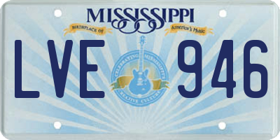 MS license plate LVE946