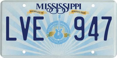 MS license plate LVE947