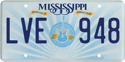 MS license plate LVE948