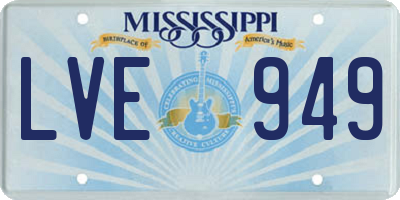 MS license plate LVE949