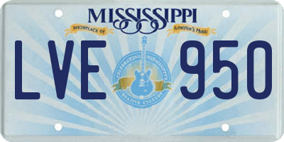 MS license plate LVE950