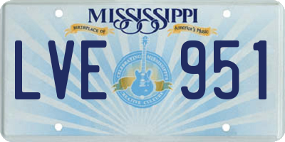 MS license plate LVE951