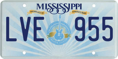 MS license plate LVE955