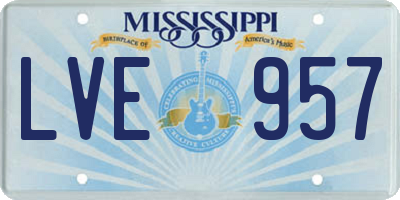 MS license plate LVE957