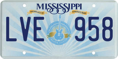 MS license plate LVE958