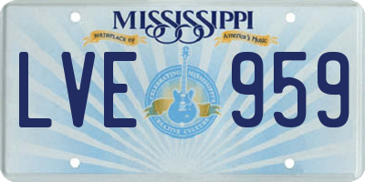 MS license plate LVE959