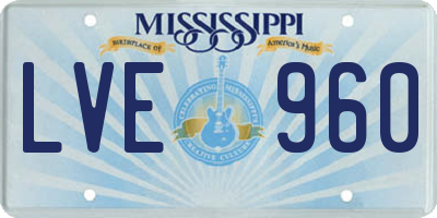 MS license plate LVE960