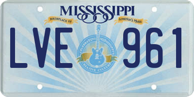 MS license plate LVE961