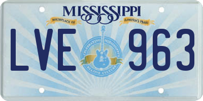 MS license plate LVE963