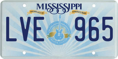 MS license plate LVE965