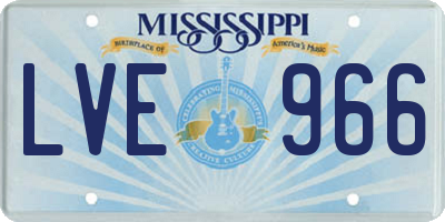MS license plate LVE966