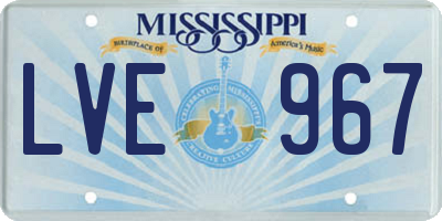 MS license plate LVE967