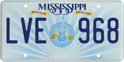 MS license plate LVE968