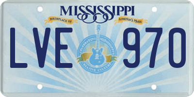 MS license plate LVE970