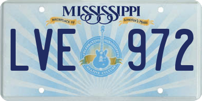 MS license plate LVE972