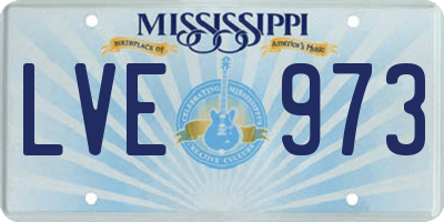 MS license plate LVE973