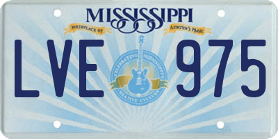 MS license plate LVE975