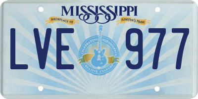 MS license plate LVE977