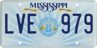 MS license plate LVE979