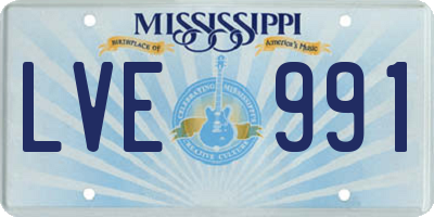 MS license plate LVE991