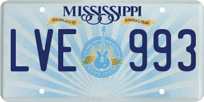 MS license plate LVE993