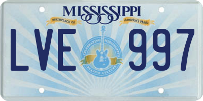MS license plate LVE997