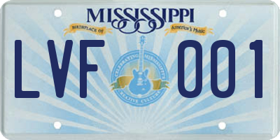 MS license plate LVF001