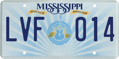 MS license plate LVF014