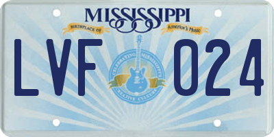 MS license plate LVF024