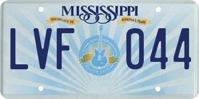 MS license plate LVF044