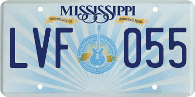 MS license plate LVF055