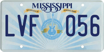 MS license plate LVF056
