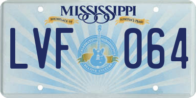 MS license plate LVF064