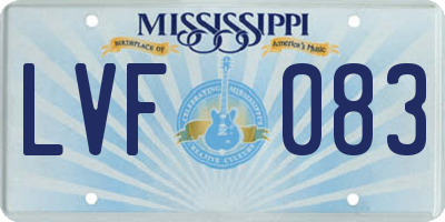 MS license plate LVF083