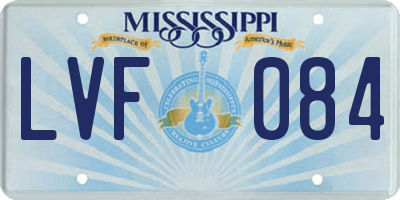 MS license plate LVF084