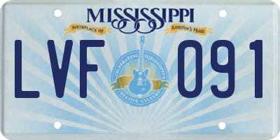 MS license plate LVF091