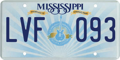 MS license plate LVF093