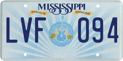 MS license plate LVF094
