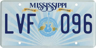 MS license plate LVF096