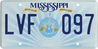 MS license plate LVF097