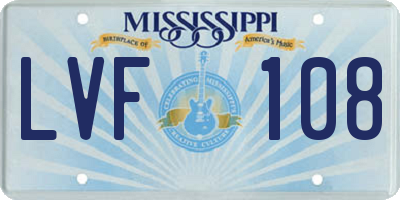 MS license plate LVF108